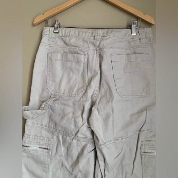 Los Angeles Sixty Six Off White tan Wide Leg Light Weight Cargo Pants Size 9 - Picture 7 of 10